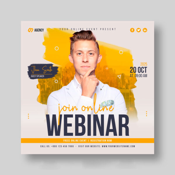 Plantilla Webinar Amarillo