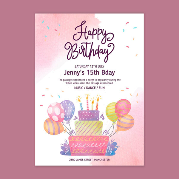 Invitación Evento Cumpleaños Artístico