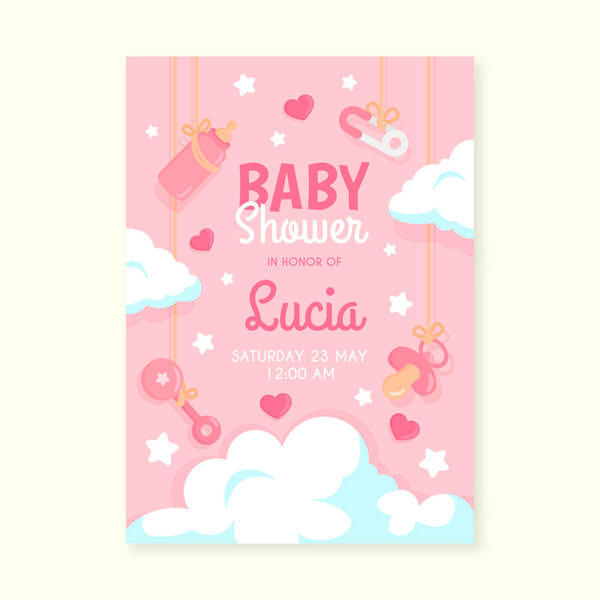 Invitación Evento Baby Shower. Es una niña