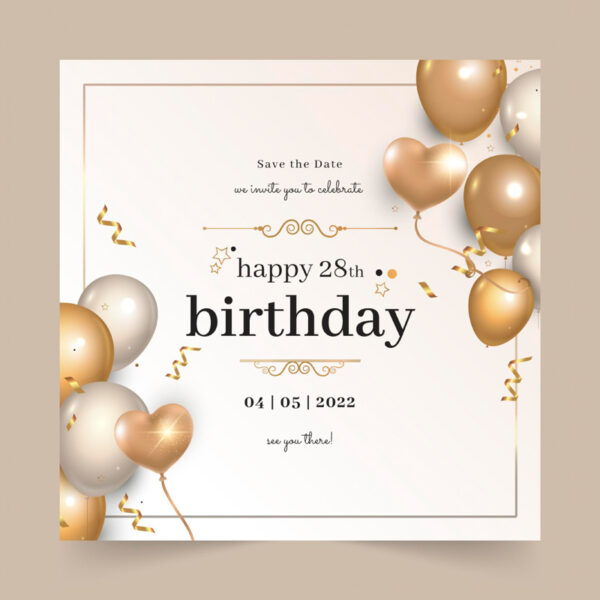 Invitación Evento Cumpleaños Elegante