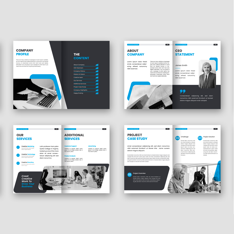 Brochure Corporativo Formas Azules