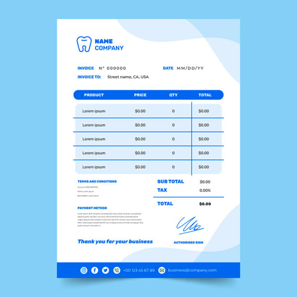 Formato Factura o Cotización Servicios Odontológicos