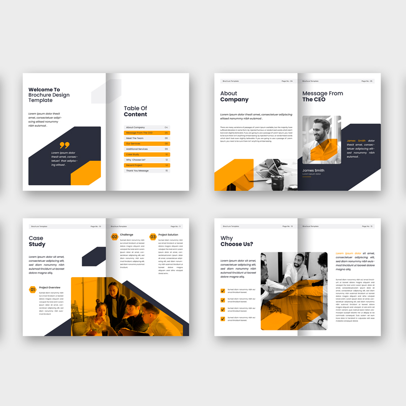 Brochure Corporativo con Formas Diagonales