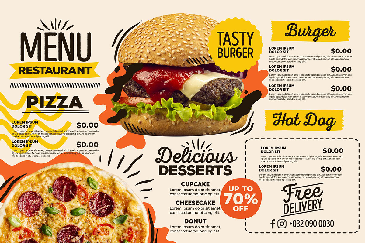 Menú Restaurante Comida Rápida