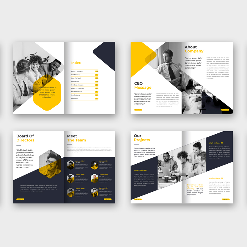 Brochure Corporativo con Formas de Rombos
