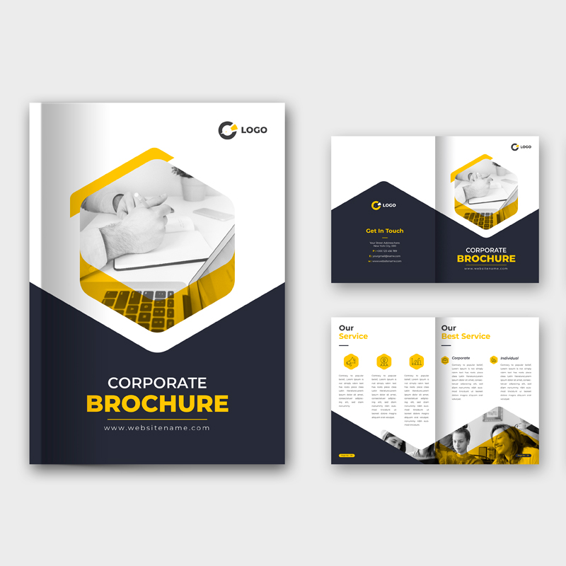 Brochure Corporativo con Formas de Rombos