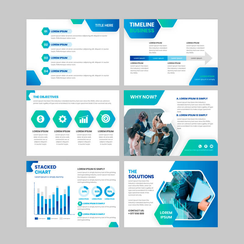 Presentación para empresa con formas en rombos